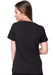 Schwarzer Damen Stretch Kasack Rückenansicht