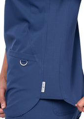 Marineblauer Damen Kasack Seitenansicht