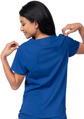 Royalblauer Damen Kasack Rückenansicht