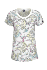 Einhörner Motive auf weißem Hintergrund Damen Lyocell Kasack