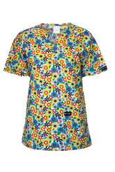 Retro Blumen Muster Kasack
