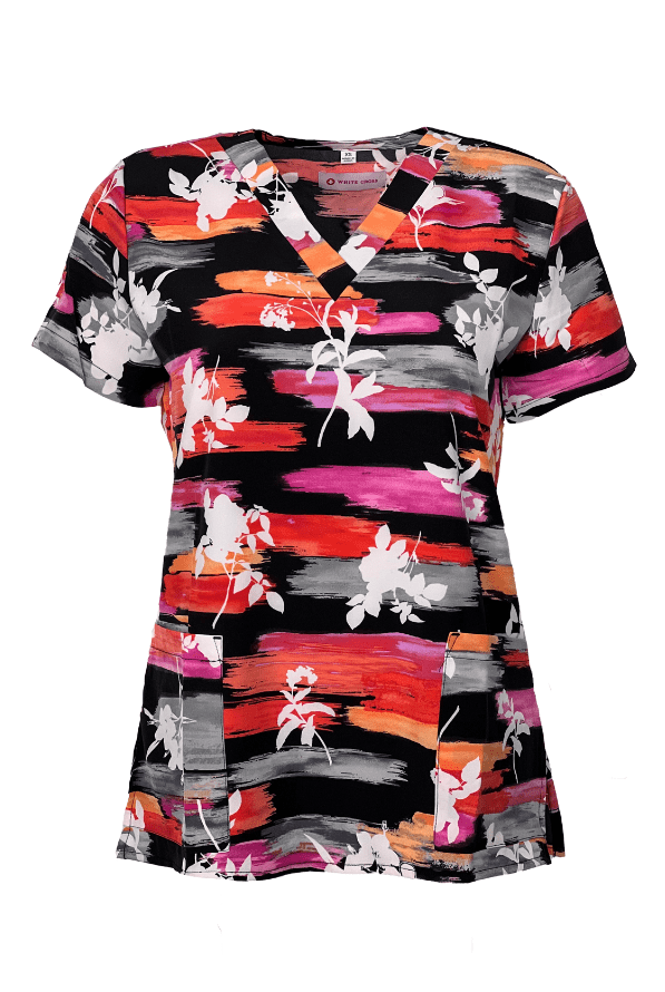 orange schwarz gemusterter Damen Kasack