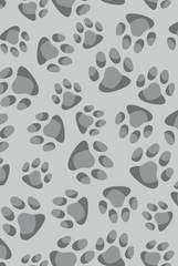 dunkelgraue Pfoten Motive  auf hellgrauem Hintergrund