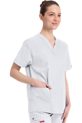 Weißer 3 Taschen Signature Damen Kasack