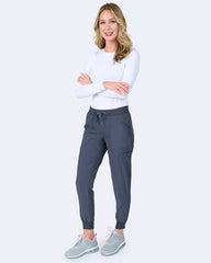 Jaquard Jogger STRETCH Damen Berufshose 6 Taschen | grau