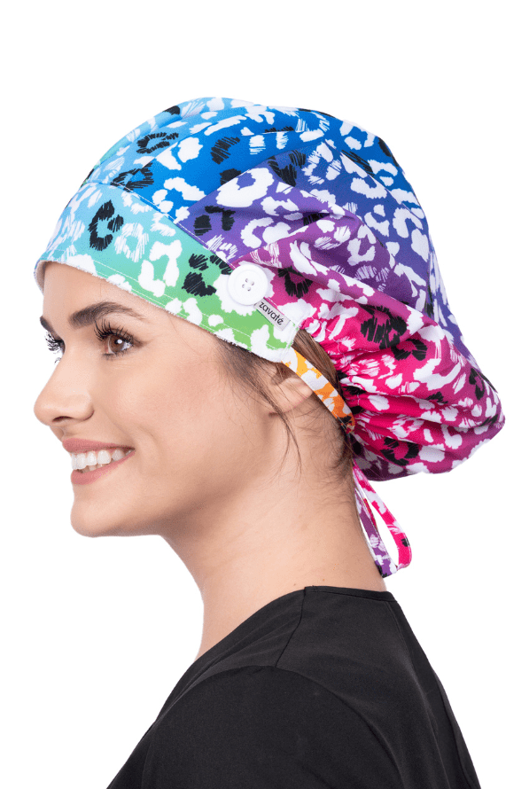 Bunte Animal Print OP-Haube Bouffant