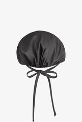 Schwarze OP-Haube Rückansicht