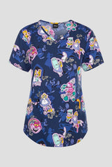 Disney´s Alice im Wunderland Blumen 2 Taschen Damen STRETCH Kasack