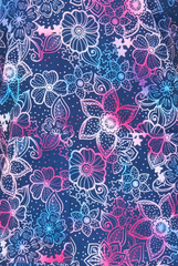 Floral Blues 2 Taschen STRETCH Damen Kasack