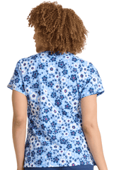 Floral Affair Blauer Blumen Damen Stretch Kasack Ava Therese Rückenansicht