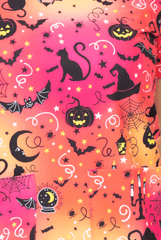 Halloween Kürbis Fledermaus Katzen Motiv Damen Kasack Motiv Zoom