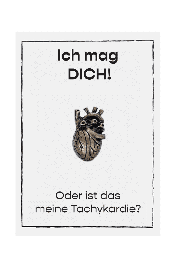 Herz Brosche mit Grußkarte