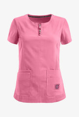 Serenity Reißverschluss Peony Pink 4 Taschen STRETCH Damen Kasack