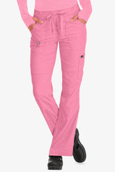 Peace Peony Pink 6 Taschen STRETCH Damen Berufshose