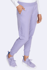 Lavendel farbige Stretch Damen Jogger Berufshose Seitenansicht