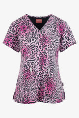Pinker Animal Print Wild Thing Damen Stretch Kasack