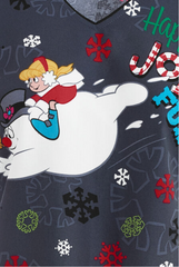 Motiv Nahaufnahme, Damen-Kasack Frosty Schneemann.