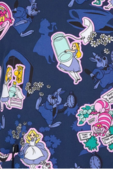 Disney´s Alice im Wunderland Blumen 2 Taschen Damen STRETCH Kasack