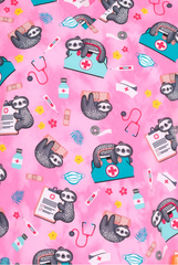 Faultier Mitarbeitier 2 Taschen STRETCH Damen Kasack