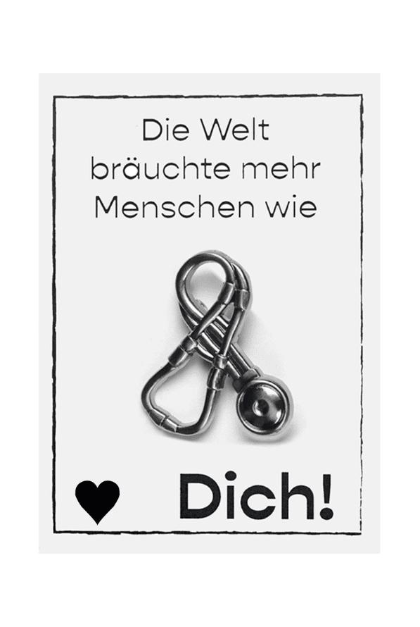 Stethoskop Brosche mit Grußkarte