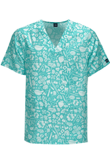 Türkiser Medizinische Symbole Motiv Unisex Lyocell Kasack