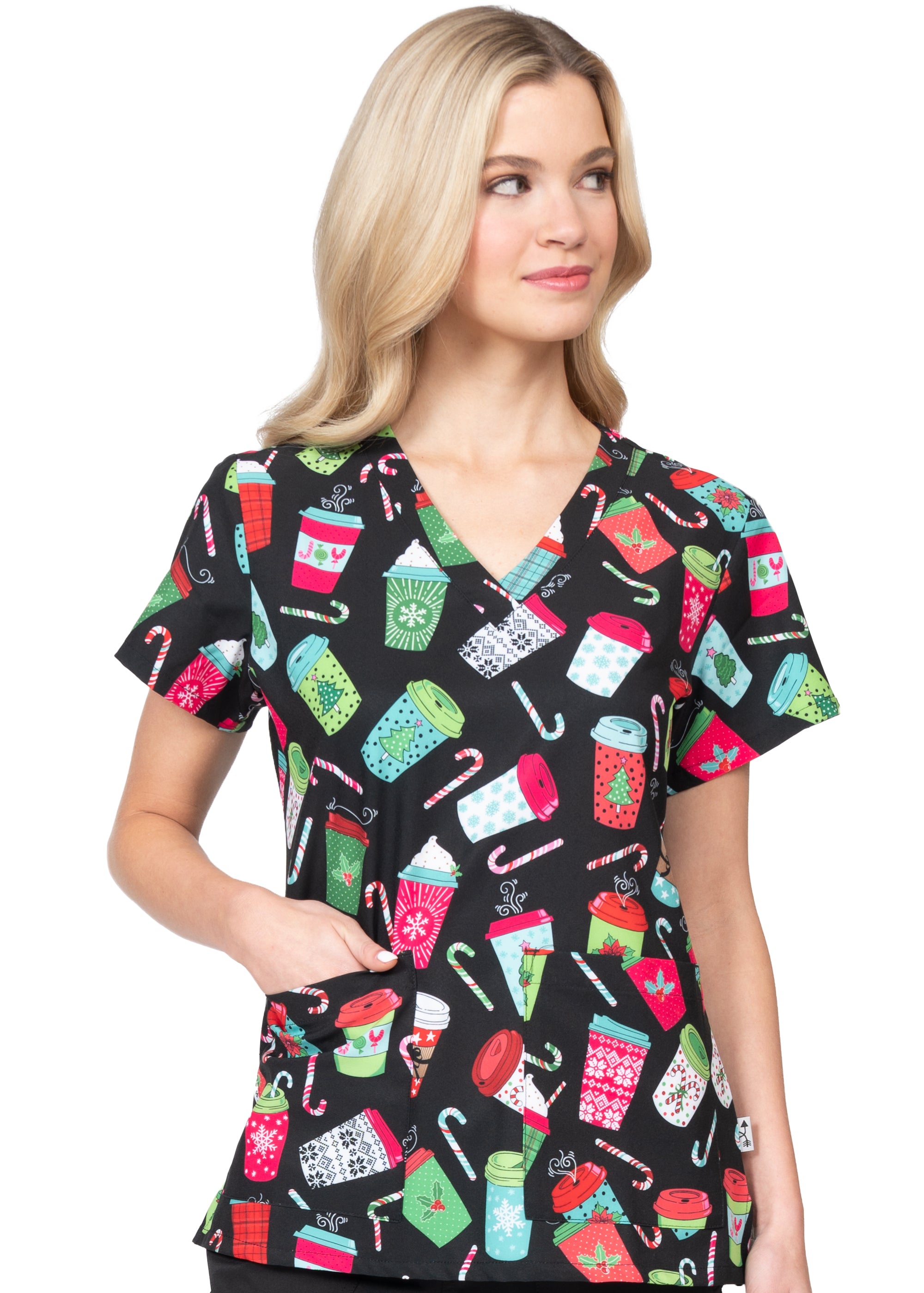 Weihnachten Hot chocolate Motiv Damen Stretch Kasack