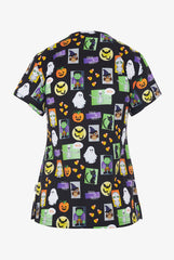 Schwarzer Halloween Stretch Damen Kasack Rückenansicht