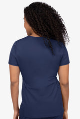 Hinteransicht, Umstandskasack für Damen in marineblau.