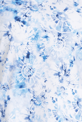 Blauer Batik Damen Stretch Kasack Motiv Zoom