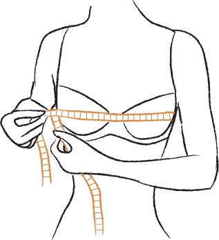 Brustumfang Messung Skizze 
