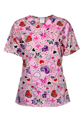 Bunter Motiv Damen Kasack