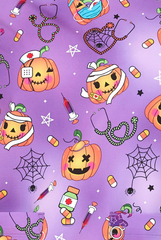 Nighshift Pumpkins 2 Taschen STRETCH Damen Kasack