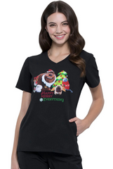 Pets-Motiv Damen-Kasack in schwarz, mit Innentasche & V-Ausschnitt.