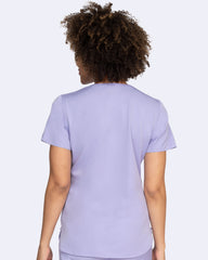 Lavendel farbiger Damen Kasack Rückenansicht