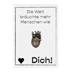 Herz Brosche auf Grußkarte