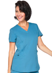 Blue Shadow 3 Taschen STRETCH Damen Kasack