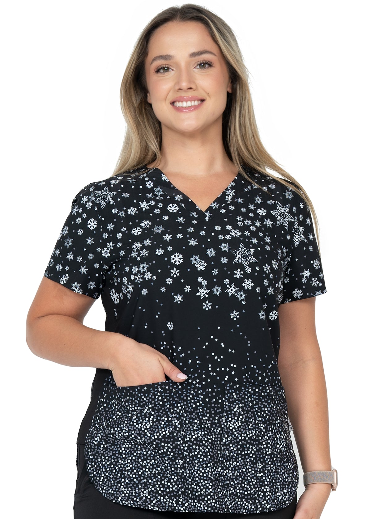 Winter Vibes 2 Taschen STRETCH Damen Kasack