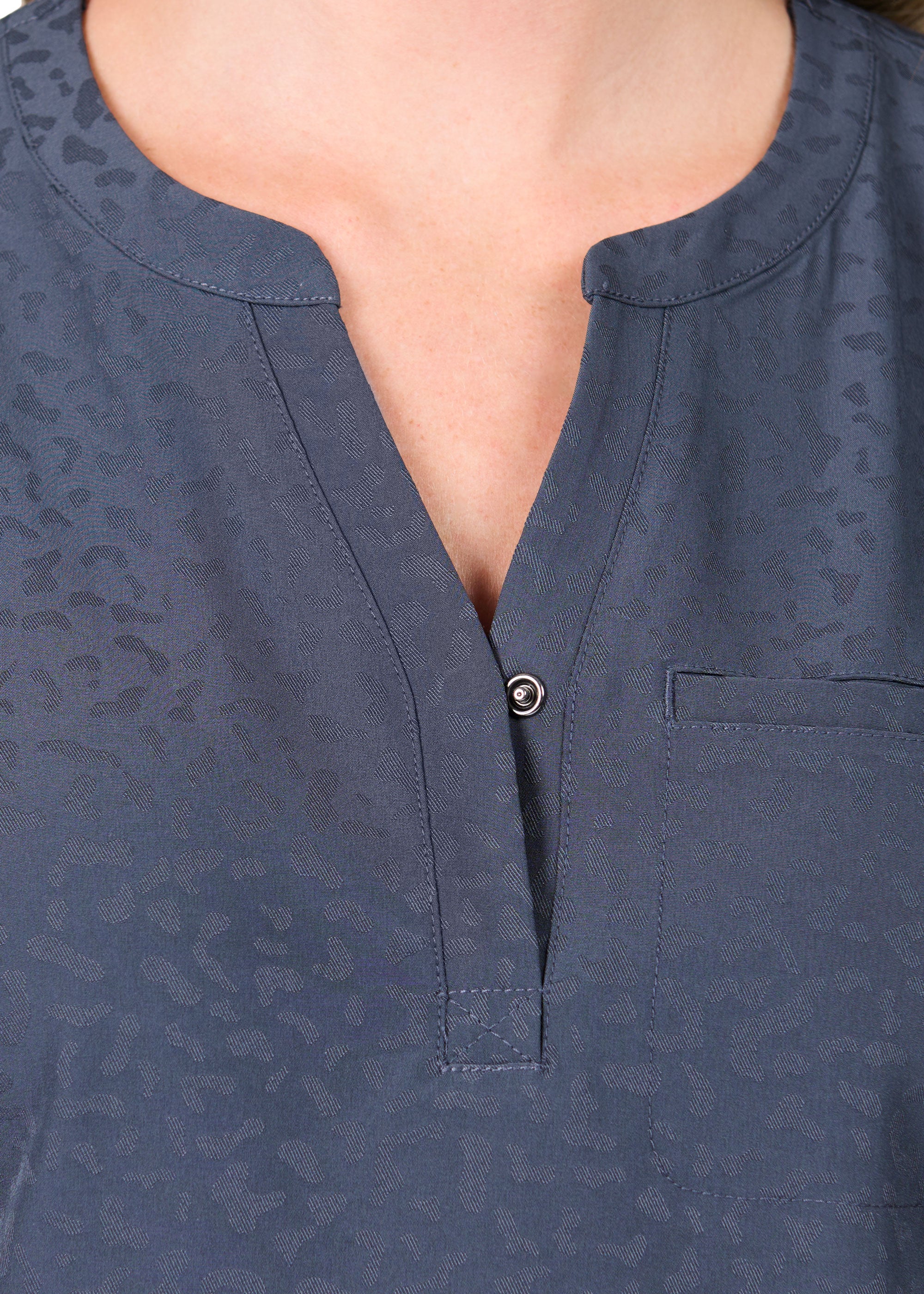 Jaquard 2 Taschen STRETCH Damen Kasack