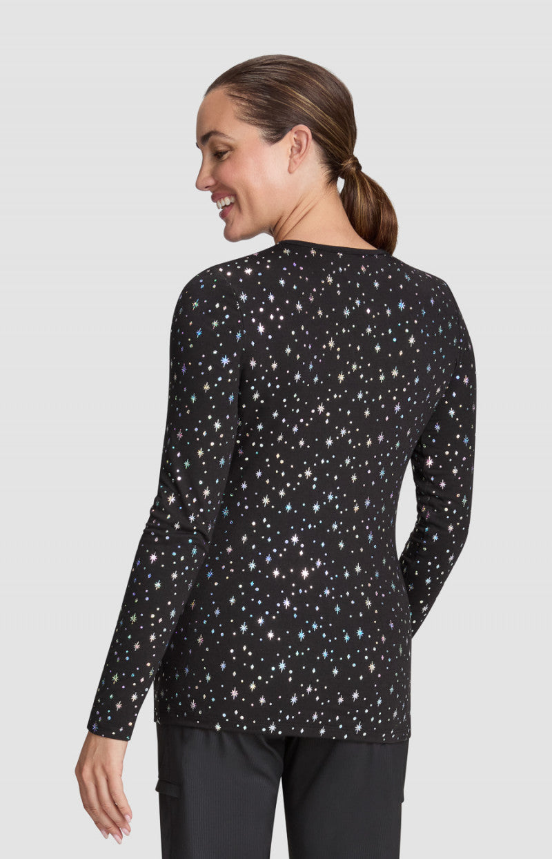 Glitzersterne Damen Langarm-Unterziehshirt