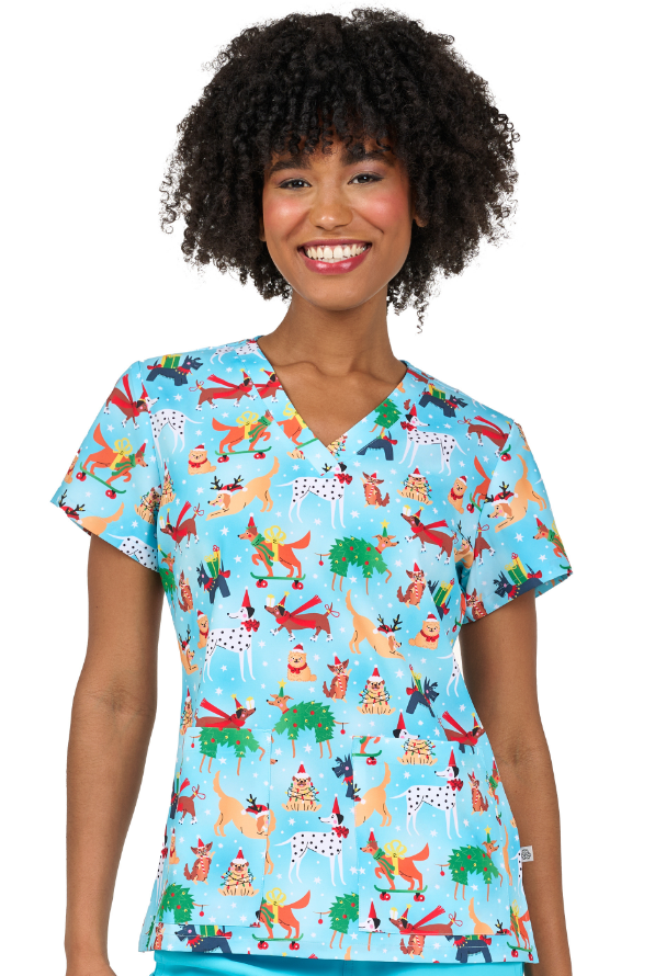 Holiday dogs 2 Taschen STRETCH Damen Kasack