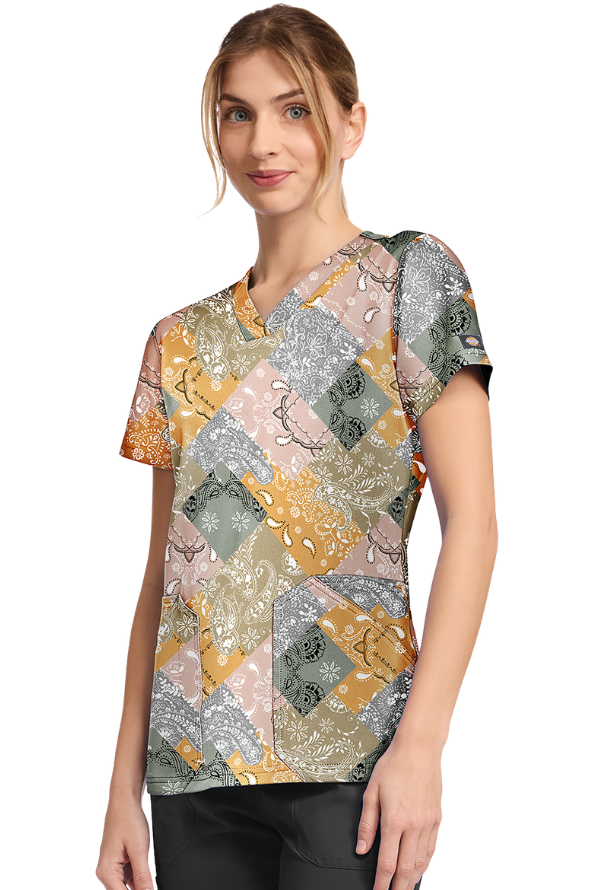 Patch Paisley 4 Taschen STRETCH Damen Kasack