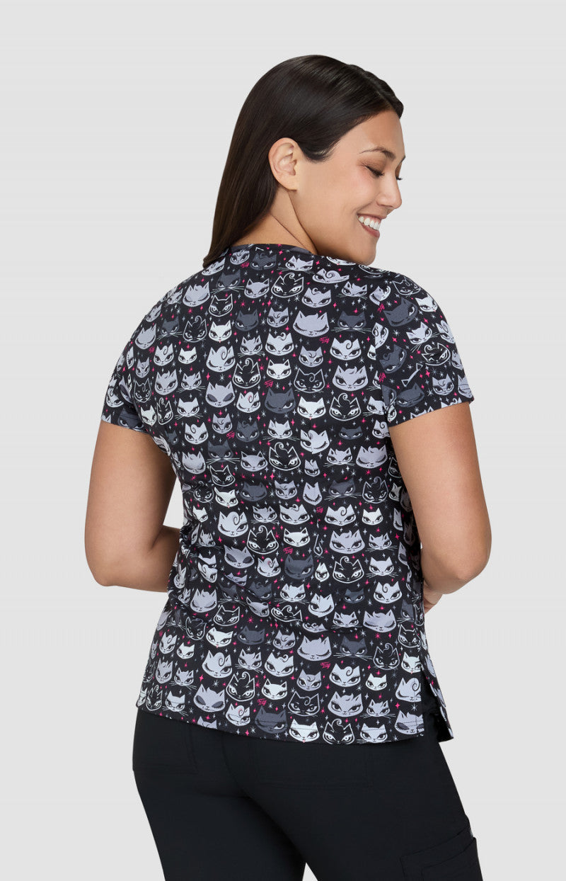 Billy the Cat 2 Taschen STRETCH Damen Kasack
