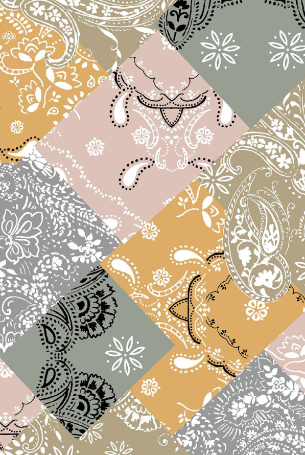 Patch Paisley 4 Taschen STRETCH Damen Kasack