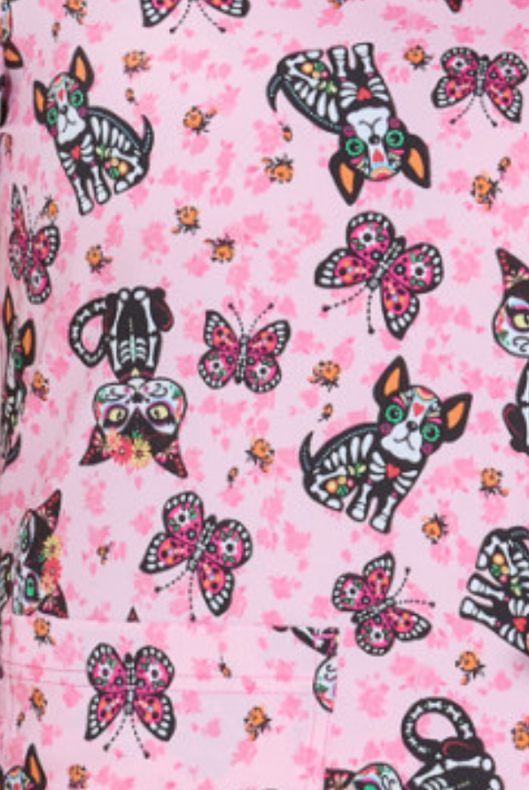 Sugar Skull Cuties 2 Taschen Damen Kasack