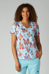 Brush Butterfly 2 Taschen STRETCH Damen Kasack