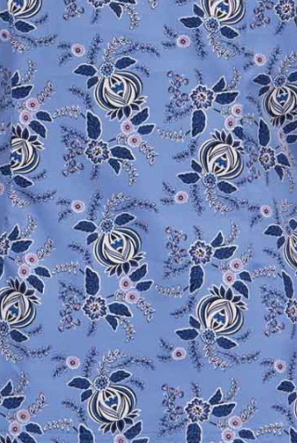 Vintage Floral 4 Taschen Damen Kasack | Baumwolle