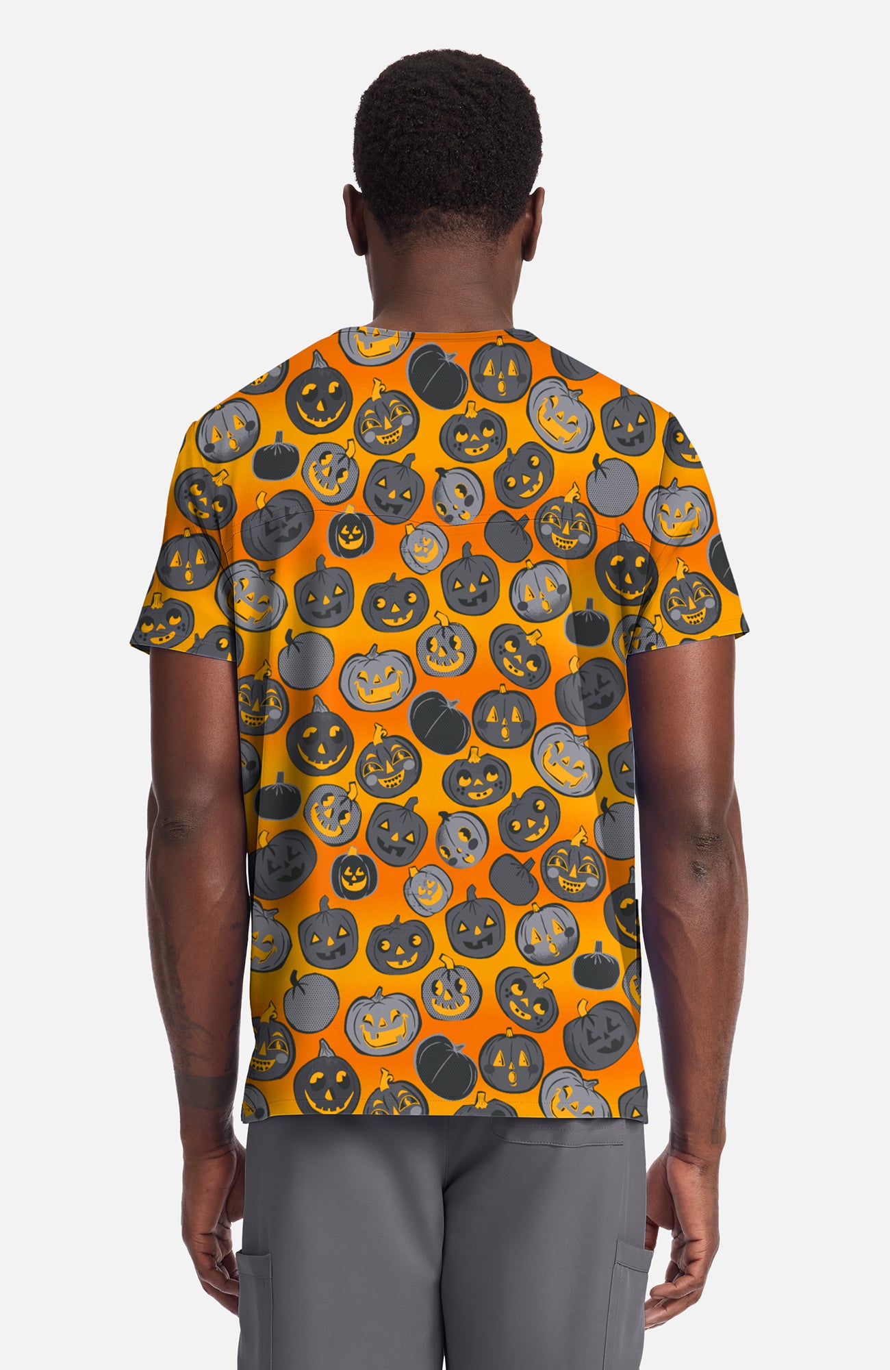 Happy Pumpkin 4 Taschen STRETCH Unisex Kasack