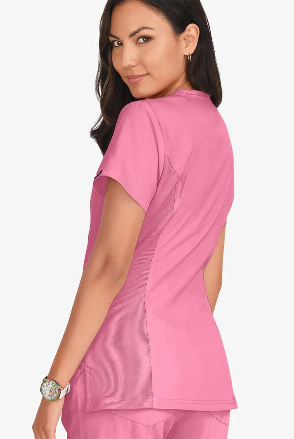 Serenity Reißverschluss Peony Pink 4 Taschen STRETCH Damen Kasack
