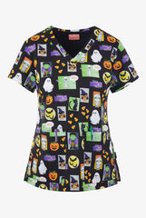 Schwarzer Halloween Stretch Damen Kasack 