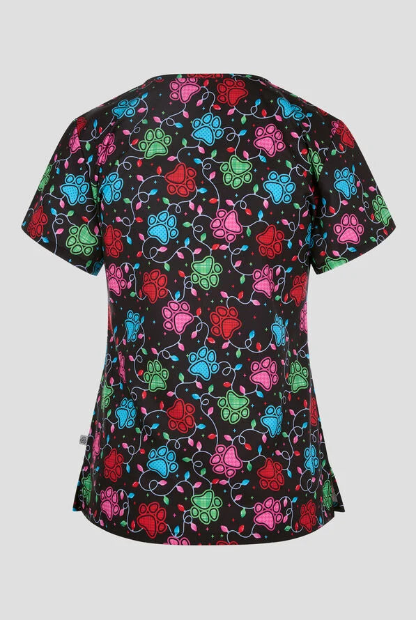 Pawfect Lights 2 Taschen STRETCH Damen Kasack